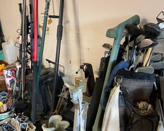 Yard tools, golf Clubs, Skies, haven’t sorted yet 
