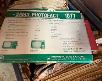 Crate of Vintage Sam’s Photofact Booklets for TVs 