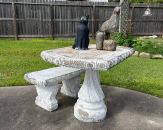 Cement Table and Bench