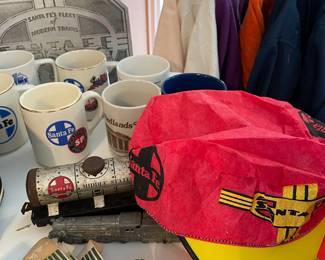 Santa Fe Railroad Collection, Hat, Shirts, Jackets, Mugs, books Magazines, Key chains, Dolls, postcards, locks, etc    All Sant Fe Railroad.  