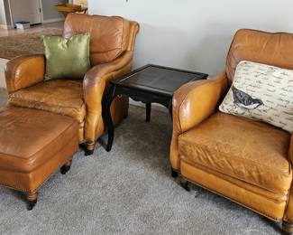 Leather Chairs Ottoman