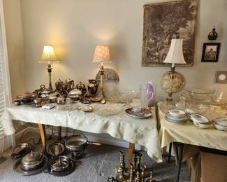 Lamps, Silver, Dishes