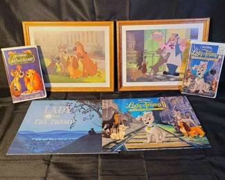 Lady and the Tramp VHS Tapes with Lithographs