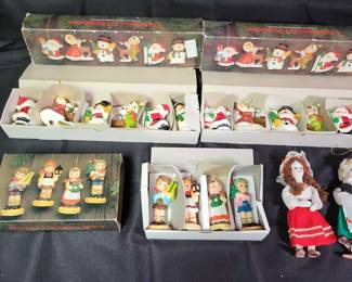 Vintage Ornaments Ceramic Pieces 1978 Enesco Dolls From Taiwan