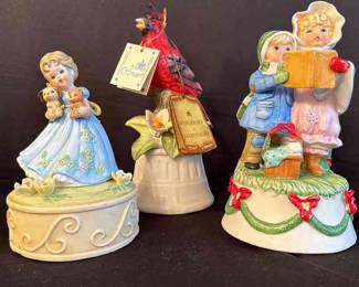 Lot Of 3 Vintage Music Boxes Figurines