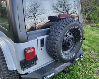 1995 Jeep with small block Chevy motor, has moderate build. Double pumper Edelbrock high rise manifold