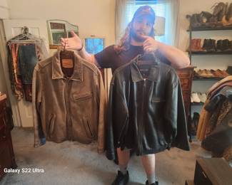We have name brand leather jackets