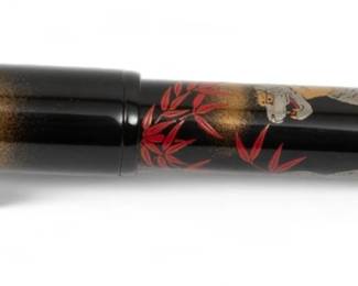 Namiki Limited Edition (Japanese) 1997, "White Tiger Fountain Pen", L 5.5" | Nib marked Namiki 18k - 750 10F, Character marks on main body, top of pen clip marked 289/300, in original wooden box with certificate.