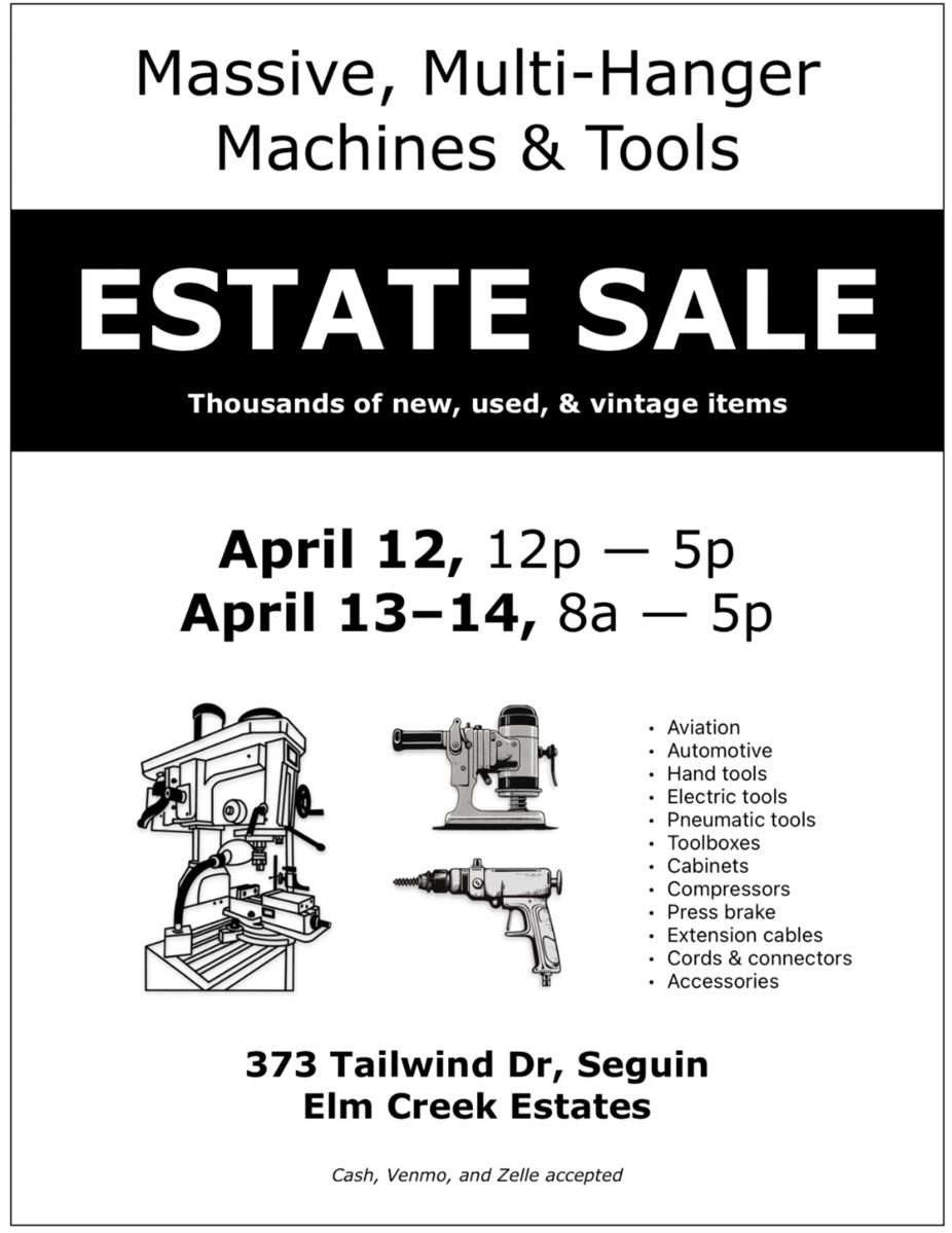 Massive Private/Estate Tool and Machine Sale... starts on 4/12/2024