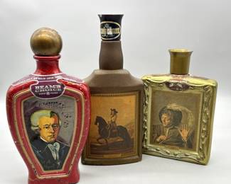 (3) Vintage Collectable Jim Beam Liquor Bottles