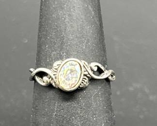 925 Silver and Mystic Topaz Ring Size 6