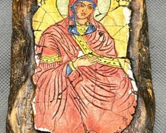 Bright Madonna on Rustic Plaque Wall Decor