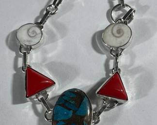 Southwestern Style Bracelet (Not Sterling) 7.5in