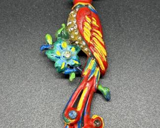 Vintage Jewelry Colorful Parrot Brooch