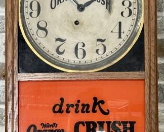 Vintage Drink Orange Crush Wall Clock, Ad Piece
