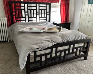 Queen bed and mattress, Dresser with mirror