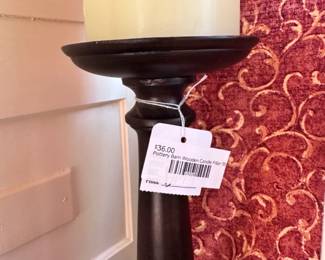 Pottery Barn Wooden Candle Pillar (A), 3.	Pottery Barn Wooden Candle Pillar (B)