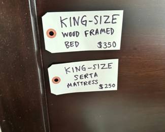 Wood frame king bed