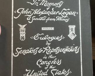 Unusual Antique book for John Alexander Logan EUlogy 