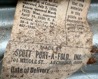 original tag on the folding stadium seats 