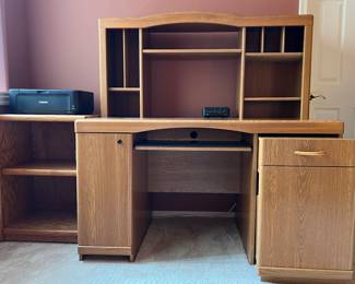 Office Desk w Hutch, Printer Stand, Canon Printer