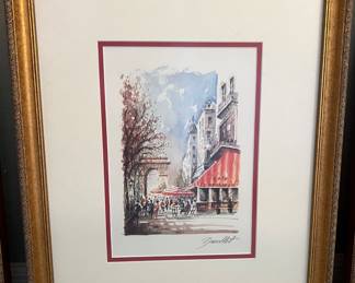 Art French Artist C. Ducollet "Arc de Triomphe on the Avenue des Champs-Élysées"