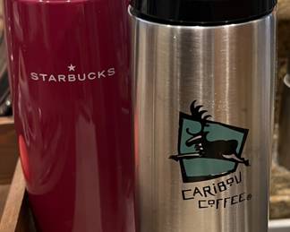 Starbucks and Caribou To-Go Coffee Mugs