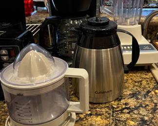 Chef's Choice Knife Sharpener, Mr. Coffee, Keurig, Braun Juicer, Cuisinart Coffee Pot, Hamilton Beach Blender