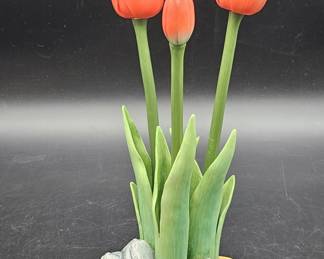 Andrea by Sadek Porcelain Flame Tulip Arrangement