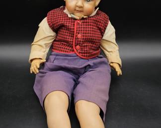 Vintage 1950's Jimmy John Doll w/ Vinyl Head & Cloth Body