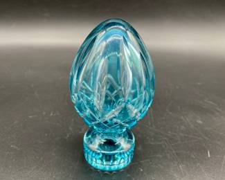 Waterford Blue Crystal Turquoise Egg Paperweight