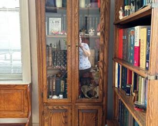 Oak Bookcase with Glass doors: Showcase Your Style $1200.