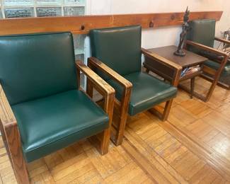 Armchair with Square Oak Frame. Mint Condition. 3 available. $300 each.