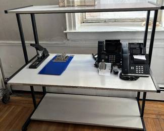 3-Tier Engineered Metal & Wood Table. Conquer Wor & Study $125.