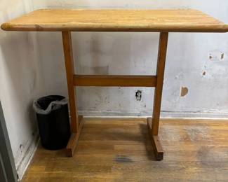 Vintage Mid-Century Modern Maple Trestle Bar Table $150.
