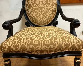 Thomasville Oval Back Hard Wood Armchair Channel Mid-Century Modern Vibes $300.