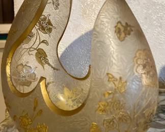 Art glass gold decorated  Italian glass vase.