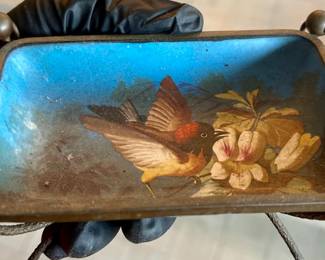 Antique hand painted soap dish Victorian.