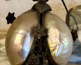 Victorian brass mother of pearl dinner/service bell.
