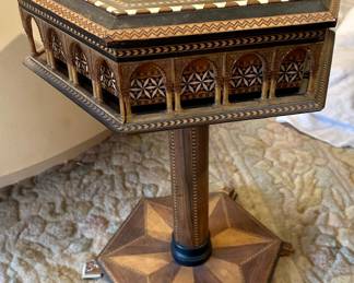 Inlaid mosaic marquetry table.