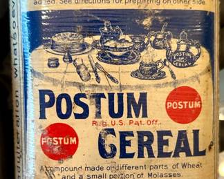 Instant Postum Cereal Box-wheat cereal with Molasses.