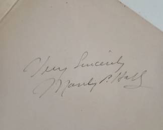 Signed by author Manley P. Hall 