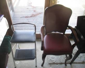 Chair and step ladder 
