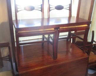 Duncan Phyfe drop leaf table and 6 chairs