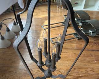 Iron chandelier 31” H x 16” W