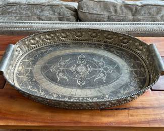 large Castilian Imports silver plated tray