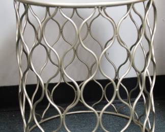Contemporary drum end table