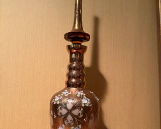 Bohemian Hand Painted Decanter 