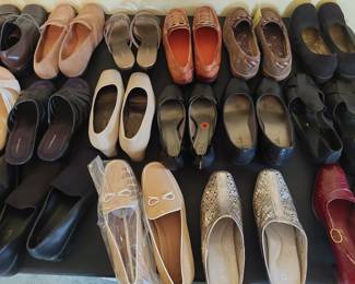 some of the 160 pairs of women's shoes-many of them are brand new