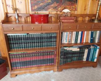 pair of bookshelves